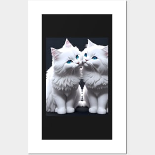 White Cats - Modern Digital Art Posters and Art